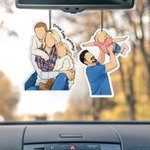 Personalised Unique Comic Style Photo Car Air Freshener with Text Daily Use Anniversary Birthday Gift for Couple Friends