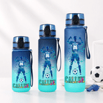 Personalized Gradient Teenage Soccer Player Silhouette Name Sports Water Bottle with Flip Top Lid Gym Birthday Gift for Teenager Soccer Lover