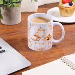 Personalised Vintage Floral Afternoon Tea Elements 11/15 oz Ceramic Coffee Mug with Name Daily Use Birthday Anniversary Gift for Women Tea Lovers