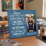 Personalised Have Fun Be Safe Go to Class Wooden Photo Frame with Name and Family Photo School Enrollment Back to School Gift for Students