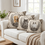 Personalized Pet Photo Paw Design Soft Throw Pillow Cover with Name and Year Sympathy Pet Loss Gift for Pet Owners