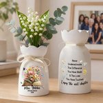 Personalized Flower Book Butterfly Officially Retired Ceramic Vase with Name and Year Retirement Gift for Retired Teacher Woman