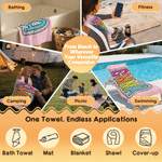Personalized Multicolor Dalmatian Dot Oversized Quick Dry Magnetic Beach Towel with Name Summer Vacation Beach Party Birthday Gift for Family Friends