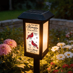 Personalised Cardinal Butterfly Waterproof Solar Garden Light with Name Garden Yard Cemetrey Decor Memorial Gift for Family