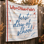 Personalized First Day of School Banner with Name Party Backdrop Decor Back to School Gift for Students
