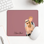 Personalized Illustration Photo Non-Slip Desk Mat Mouse Pad with Text Daily Work Desk Use Birthday Housewarming Gift for Couples Newlyweds