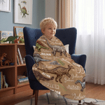 Personalized Dinosaur Name Word Cloud Multicolor Soft Throw Blanket Home Decor Birthday Gift for Dinosaur Lover