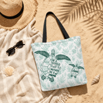 Personalised Multicolour Sea Turtle Large Capacity Tote Bag with Title and Name Beach Party Travel Birthday Gift for Woman Family