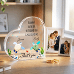 Personalised Sea Turtle Couple Heart Acrylic Plaque with Name Home Decor Valentine's Day Wedding Anniversary Gift for Couples Lovers
