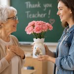 Personalized Flower Book Butterfly Officially Retired Ceramic Vase with Name and Year Retirement Gift for Retired Teacher Woman