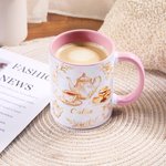 Personalised Vintage Floral Afternoon Tea Elements 11/15 oz Ceramic Coffee Mug with Name Daily Use Birthday Anniversary Gift for Women Tea Lovers