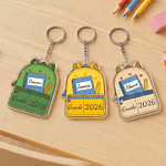 Personalised Cute Backpack Acrylic Keyring with Name and Year Back to School First Day of School Gift for Kids Students