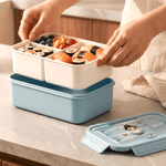Personalised Birth Flower Family Character Food Grade Microwavable Lunch Box with Name and Cutlery Back to School Daily Use Gift for Boys Girls Family