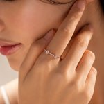 Personalized 1-5 Flower Birthstones Sterling Silver Stackable Ring Dainty Jewellery Birthday Mother's Day Gift for Mother Grandma