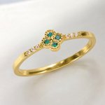 Personalized 1-5 Flower Birthstones Sterling Silver Stackable Ring Dainty Jewellery Birthday Mother's Day Gift for Mother Grandma