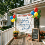 Personalized First Day of School Banner with Name Party Backdrop Decor Back to School Gift for Students