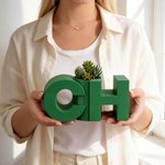 Gepersonaliseerde, veelkleurige 3D-miniplantenpot in de vorm van 1 tot 3 letters met initiaal – bureauversiering, verjaardags- of kerstcadeau voor plantenliefhebbers