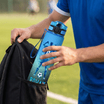 Personalized Soccer Character Silhouette Name Sports BPA-Free 32 oz Water Bottle with Flip Top Lid Gym Birthday Gift for Teenager Soccer Lover