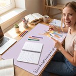 Personalized Illustration Photo Non-Slip Desk Mat Mouse Pad with Text Daily Work Desk Use Birthday Housewarming Gift for Couples Newlyweds