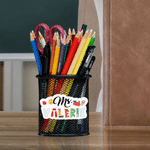 Personalized Cartoon Pencil Ruler Apple Waterproof Sticker with Title and Surname Back to School Appreciation Teacher's Day Gift for Teacher Educator