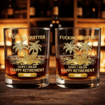 Personalized Oops I Mean Happy Retirement 10 oz Rock Whisky Glass with Name Retirement Gift for Wine Lover Retiree