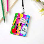 Personalised Acrylic Pencil ID Badge Holder with Title & Surname and Text Daily Use Back to School Teacher’s Day Gift for Educators Teachers