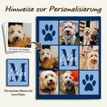 Personalisierte mehrfarbige 6 Hund Katze Fotos weiche Decke mit Pfotenmuster Namen Initiale Geburtstag Geschenk für Tierliebhaber Haustierbesitzer