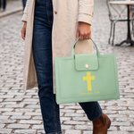Personalised Cross Bible Chapter PU Leather Briefcase Office Accessory Baptism Religious Business Trip Gift for Christians Workers Colleagues