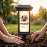 Personalisierte Solar-Gedenkleuchte mit Foto und Schmetterling | mit Namen und Jahr | Garten-Deko | Erinnerungsgeschenk für Familie und Freunde