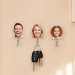 Personalised Cute Face Photo Acrylic Wall Hook Home Decor Daily Use Housewarming Birthday Gift for Family Friend