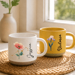 Personalised Retro Constellation Birth Flower Ceramic Coffee Mug with Name Daily Use Birthday Gift for Woman Mum