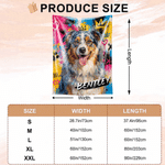 Bannière de fête personnalisée et colorée, style peinture à l'huile, avec photo d'animal de compagnie et son nom — Cadeau d'anniversaire pour les propriétaires d'animaux, à utiliser au quotidien lors 