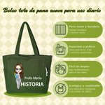 Bolso tote grande de pana personalizado con personaje animado nombre y asignatura regalo ideal de fin de curso y vuelta al cole para profesores