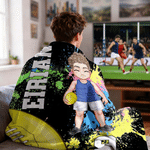 Personalized Multicolor Cartoon AFL Character Soft Throw Blanket with Name and Number Home Decor Team Birthday Gift for AFL Lovers