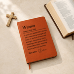 Personalized Warrior Faux Leather Journal Notebook with Name Inspirational Encouragement Cancer Recovery Anniversary Gift for Cancer Patient Survivor