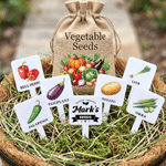 Personalised White Planting Acrylic Label with Name and Text Vegetable Garden Birthday Gift for Plant Lover Family