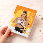 Personalized Splatter Paint 1-3 Photos Greeting Card with Name and Number Party Competition Day Team Gift for Athletes Sports Lovers