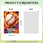 Personalized Fire Ball-Themed Quick Dry Waffle Sport Towel with Name and Carabiner Gym Training Game Day Gift for Sports Lovers