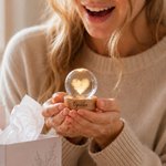 Personalized Four-Leaf Cover Round Crystal Ball LED Night Light with Name and Wooden Base Home Decor Birthday Gift for Kids Friends