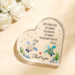 Personalized That's You Pebble Handmade Sea Turtle Heart Acrylic Plaque with Name Bookshelf Decor Birthday Gift for Friends Besties