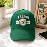 Casquette de baseball 100 % coton personnalisée, avec photo de votre animal brodée en plusieurs couleurs, son nom et l'année. Idéale pour un usage quotidien, pour une fête d'anniversaire ou comme cade