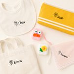 Personalised Fabric Clothing Self-Inking Name Stamp with Birth Flower Daily Use Birthday Gift for Family