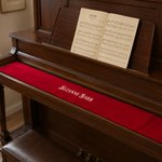 Personalised Embroidered Vintage Piano Keyboard Dust Protector Cover with Text Birthday Gift for Pianists Music Teachers