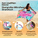 Personalisiertes buntes Blumen-Strandtuch mit Namen | mit Magneten | übergroß | schnelltrocknend | Sommerurlaub Pool Geburtstag Geschenk für Frauen
