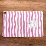 Custodia protettiva multicolore personalizzata a strisce per iPad con 1-3 foto di animali domestici, con nome: regalo commemorativo per compleanni e anniversari per gli amanti degli animali domestici