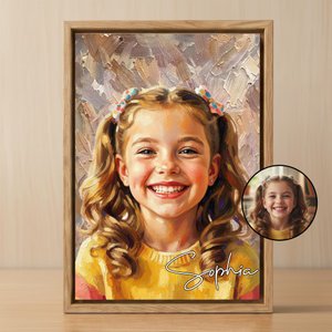 Personalised Modern Oil Painting Style Photo Framed Canvas Prints with Name Home Decor Ship from USA Housewarming Anniversary Gift for Family Friends