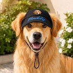 Personalised Dog Photo Adjustable Dog Sun Hat with Embroidered Name and Ear Hole Pet Daily Wear Birthday Gift for Pet Owners