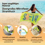 Personalisiertes Strandtuch mit Doodle-Buchstaben und Muschel | mit Namen | saugfähig | Strand Sommer Urlaub Geburtstag Geschenk für Frauen Mädchen