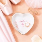 Personalised Dance Ballerina Ceramic Trinket Jewellery Dish with Name Birthday Wedding Anniversary Gift for Ballet Lovers