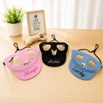 Personalised Dog Photo Adjustable Dog Sun Hat with Embroidered Name and Ear Hole Pet Daily Wear Birthday Gift for Pet Owners